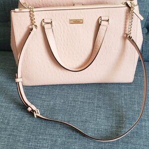 Kate Spade Bristol Drive Ostrich Lodem Work Purse Bag (dusty peach pink)